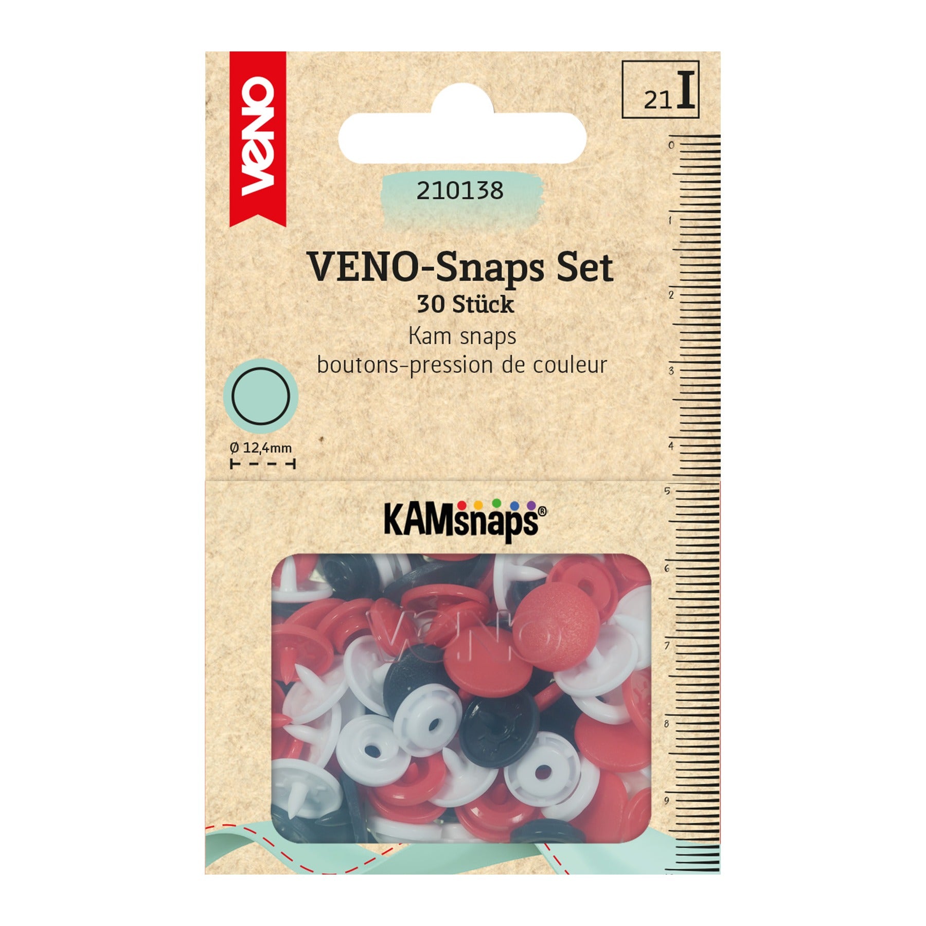 VENO Snaps 210138 – Druckknöpfe 12,4 mm für Nähprojekte